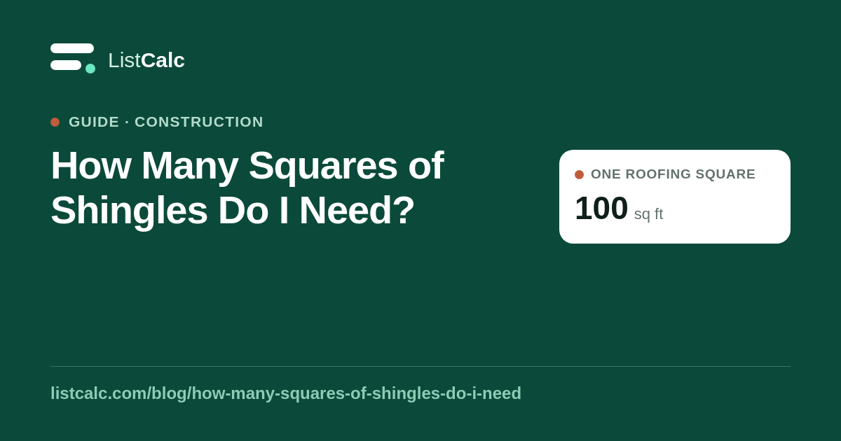 How Many Squares of Shingles Do I Need? — ListCalc