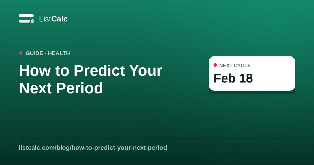 How to Predict Your Next Period — ListCalc