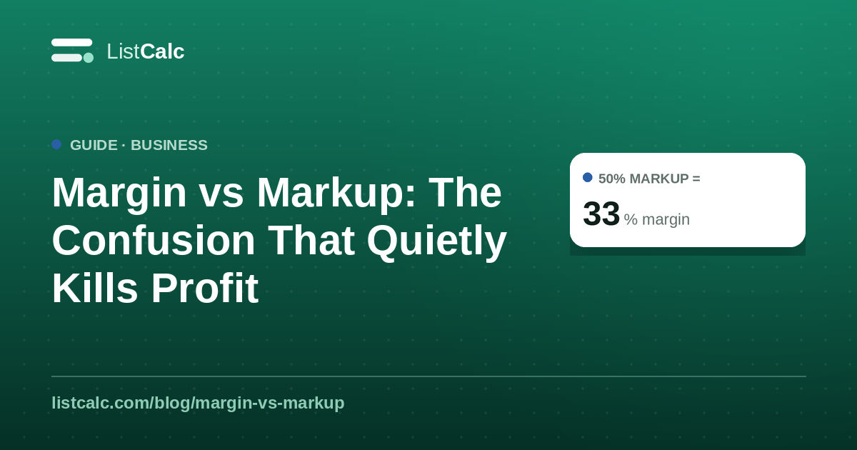Margin vs Markup: The Difference That Kills Profit — ListCalc