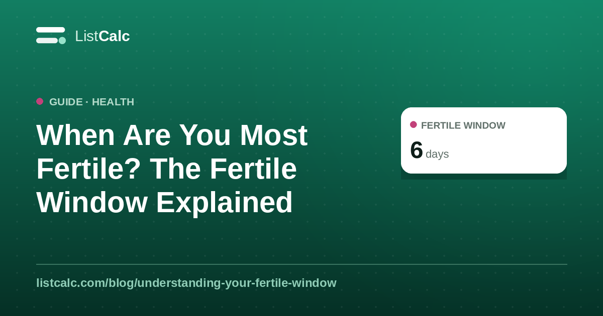 When Are You Most Fertile? The Fertile Window — ListCalc